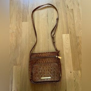 Brahmin faux brown crocodile crossbody bag